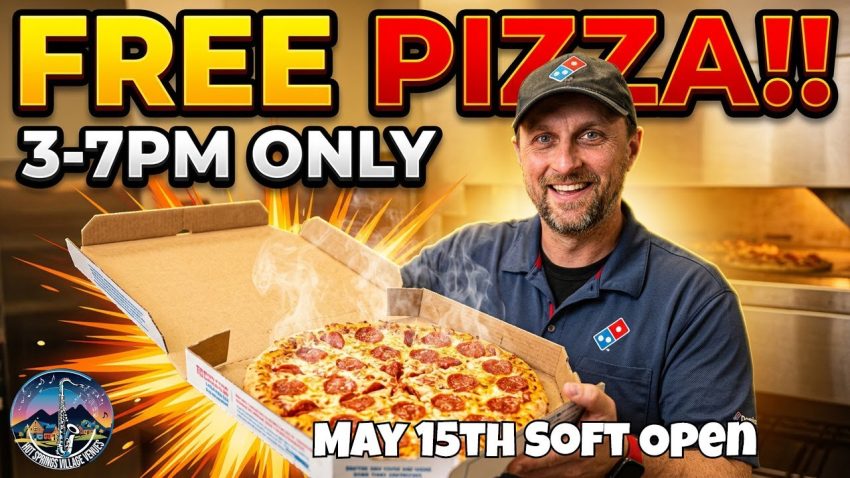 FREE PIZZA! New East Hot Springs Village Domino's Soft Opening Tour!
